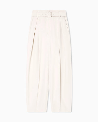 Envers satin trousers with pleats and belt