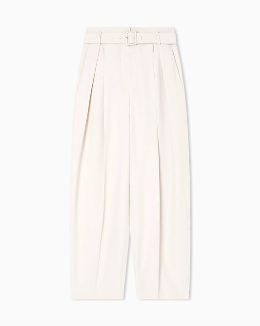 Envers satin trousers with pleats and belt