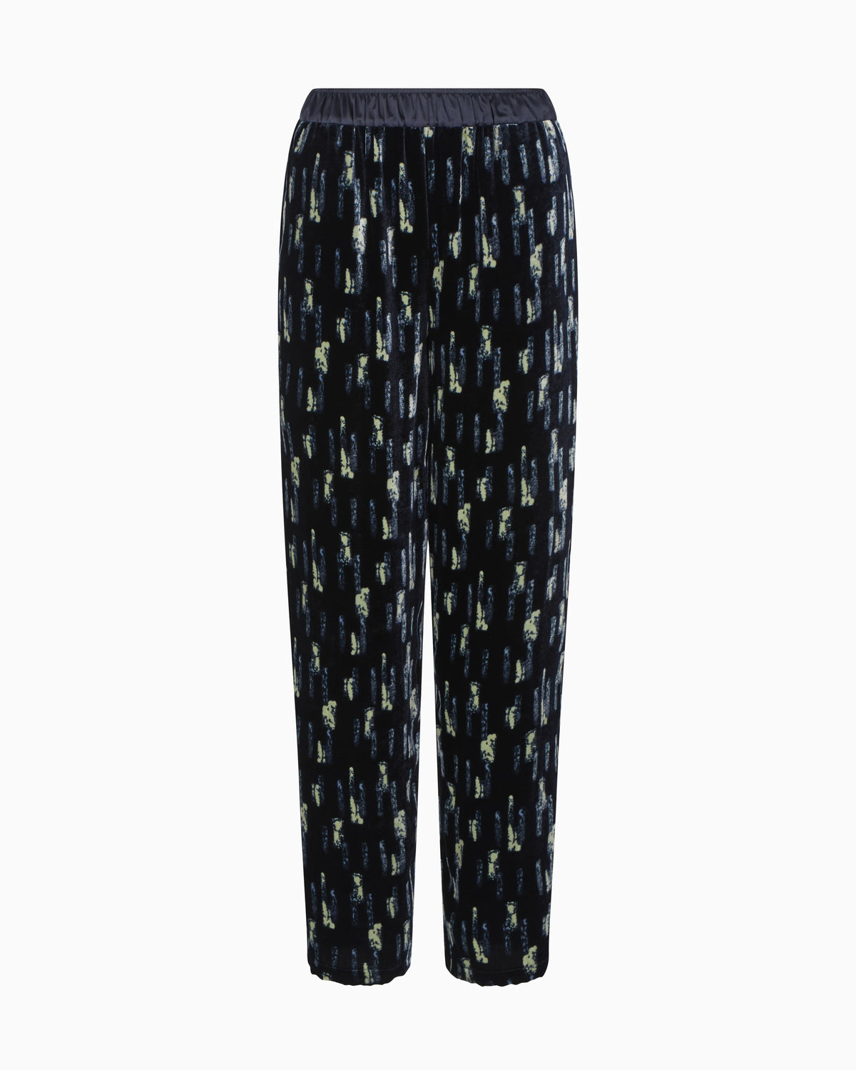 Printed velvet trousers