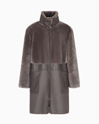 ASV reversible coat in Spanish merino shearling lambskin