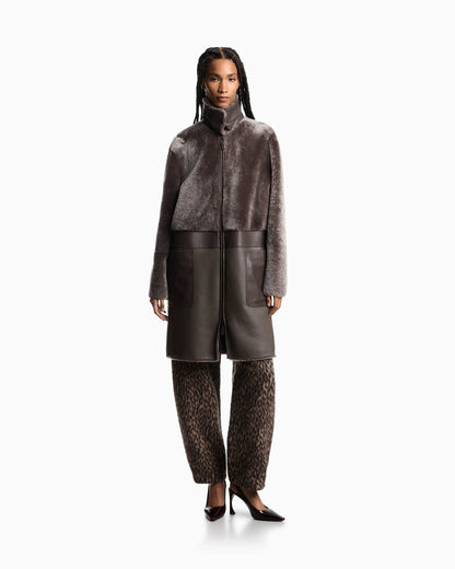 ASV reversible coat in Spanish merino shearling lambskin