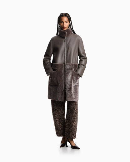 ASV reversible coat in Spanish merino shearling lambskin