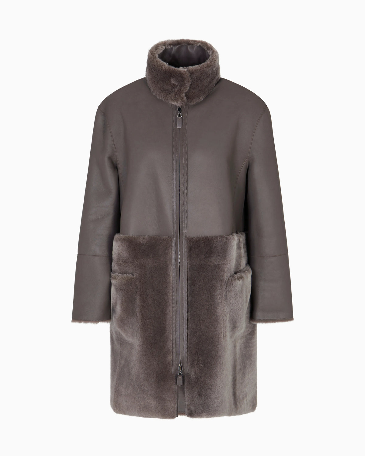 ASV reversible coat in Spanish merino shearling lambskin