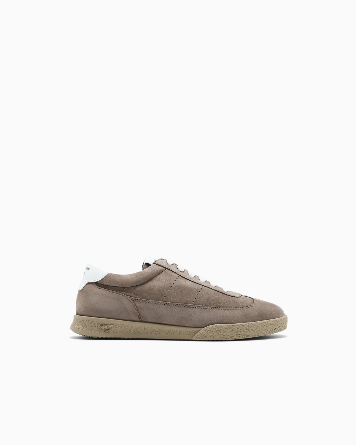 Nubuck sneakers with perforated details and a rubber sole