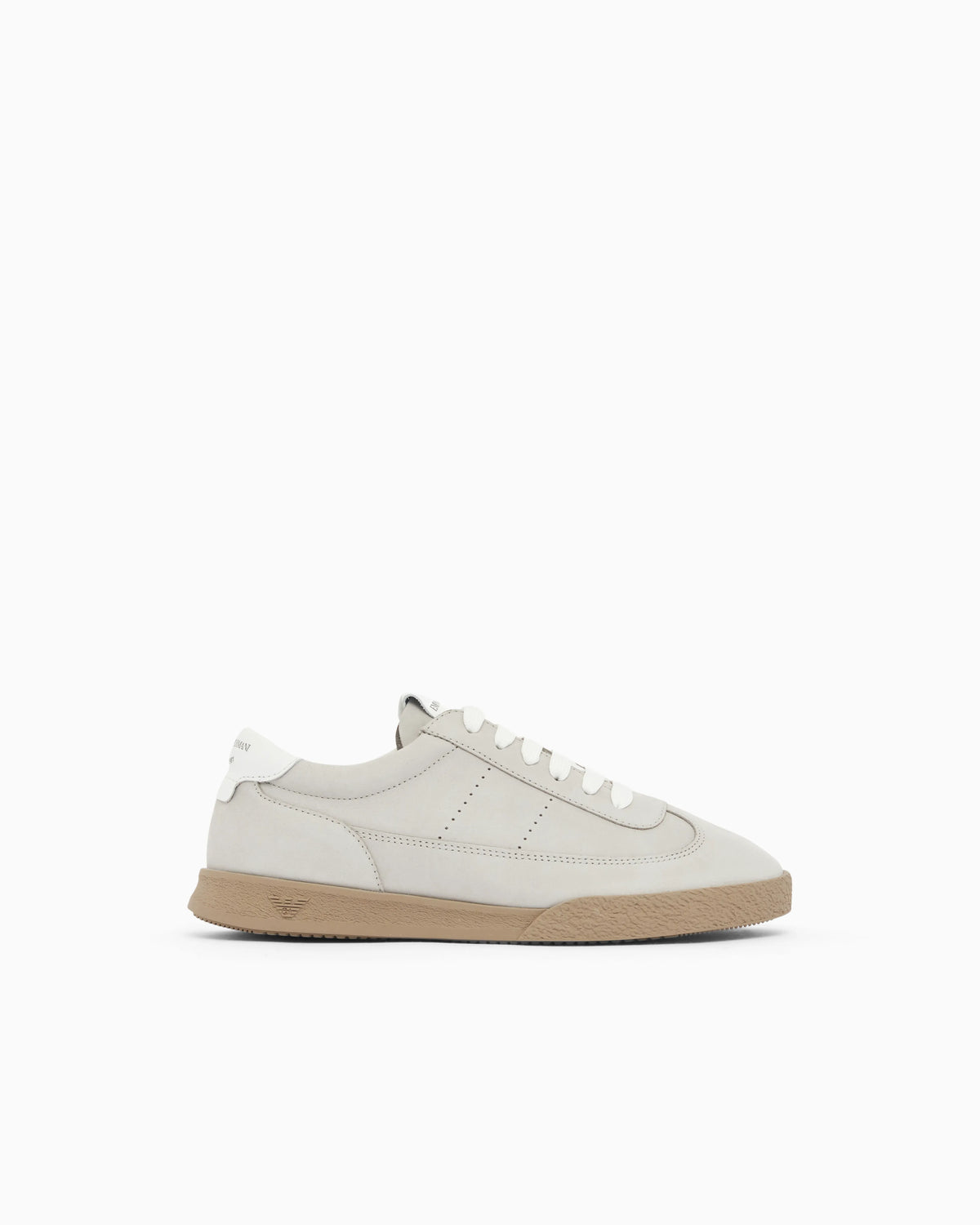 Nubuck sneakers with perforated details and a rubber sole