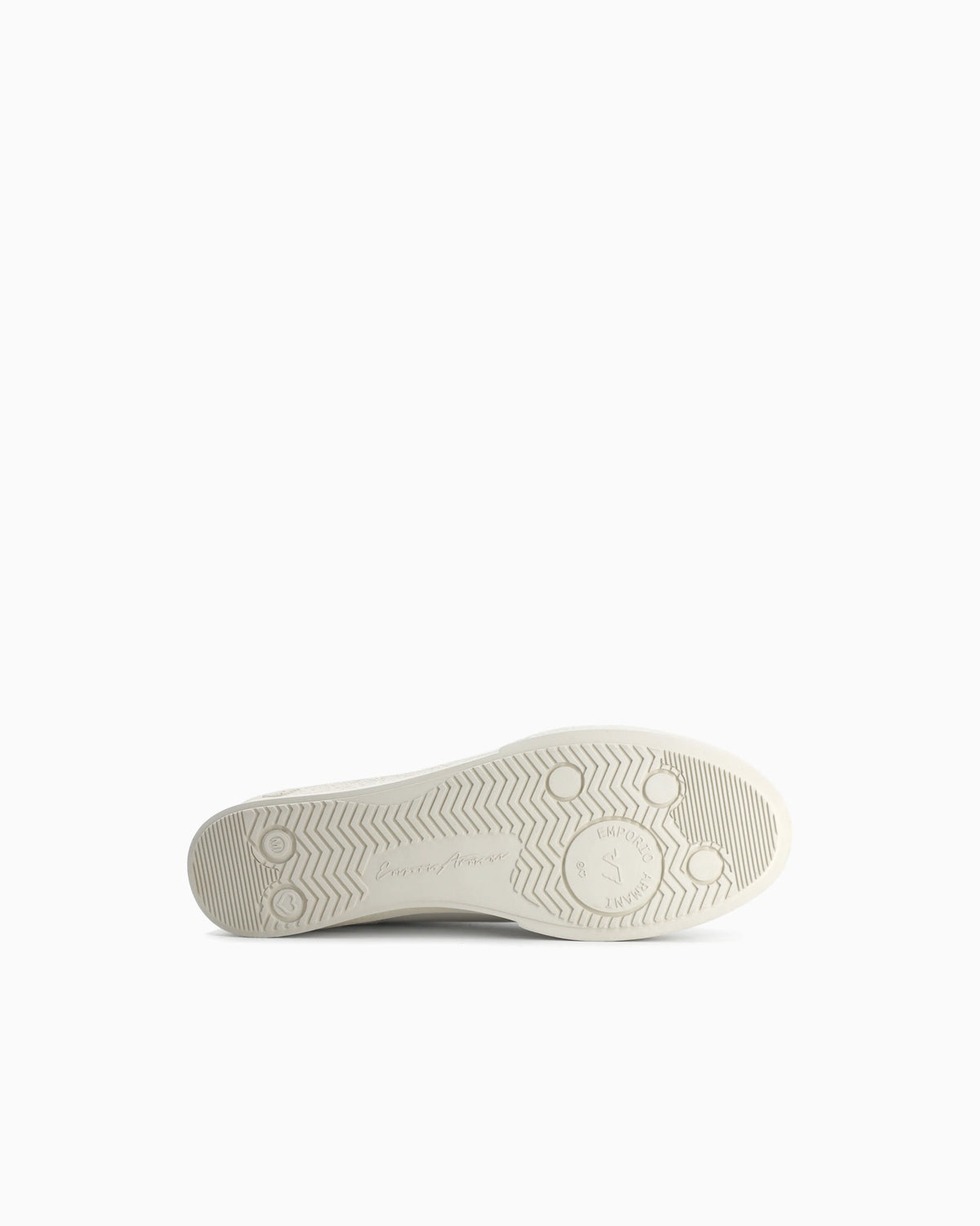 Leather sneakers with an embossed logo and a rubber sole