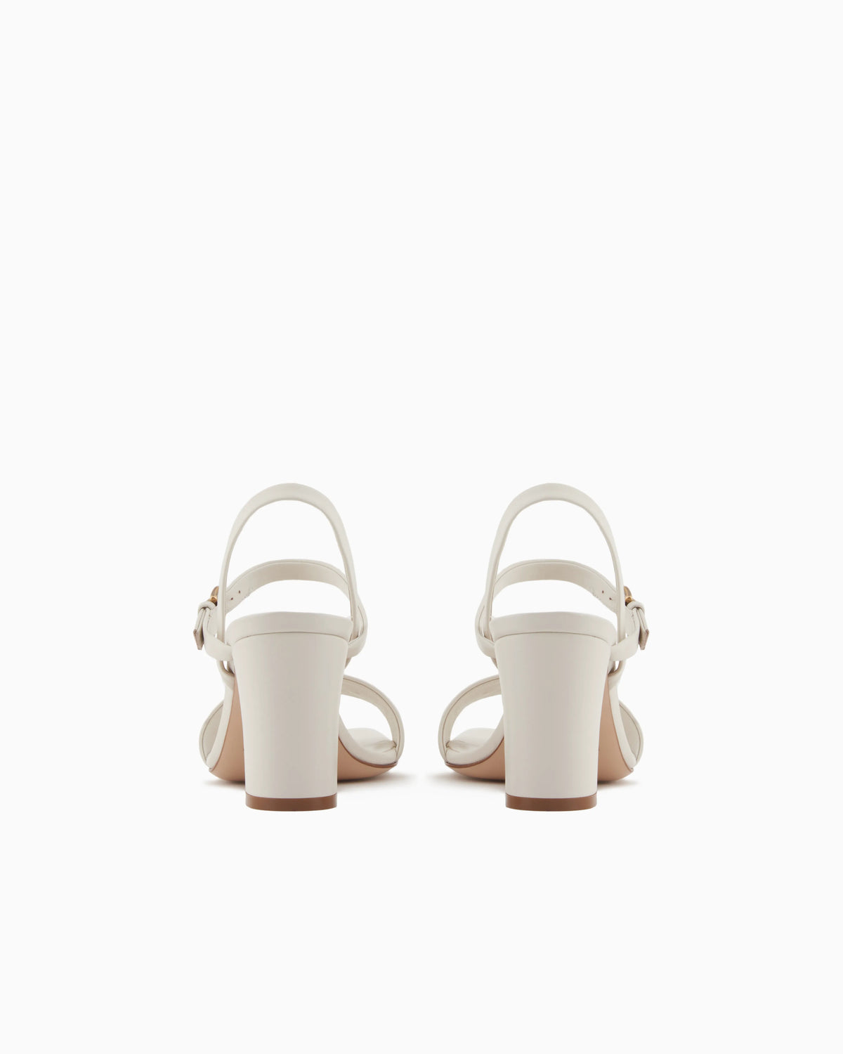 Nappa-leather heeled sandals with eagle plate