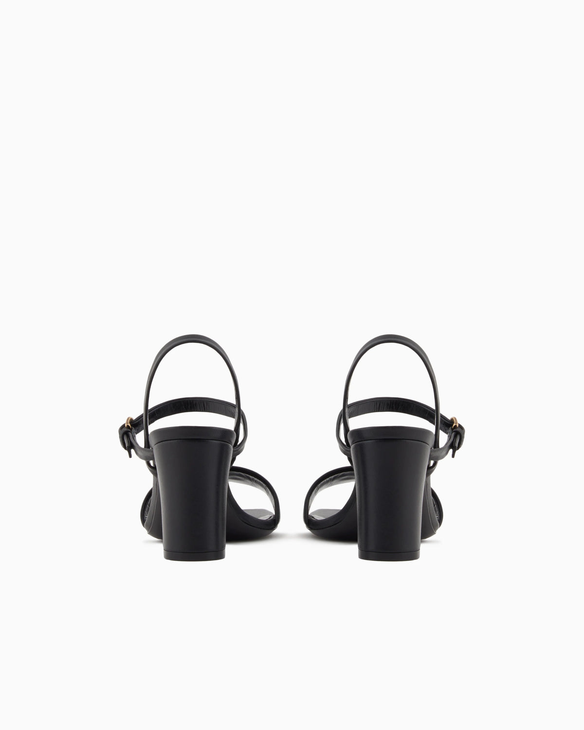 Nappa-leather heeled sandals with eagle plate