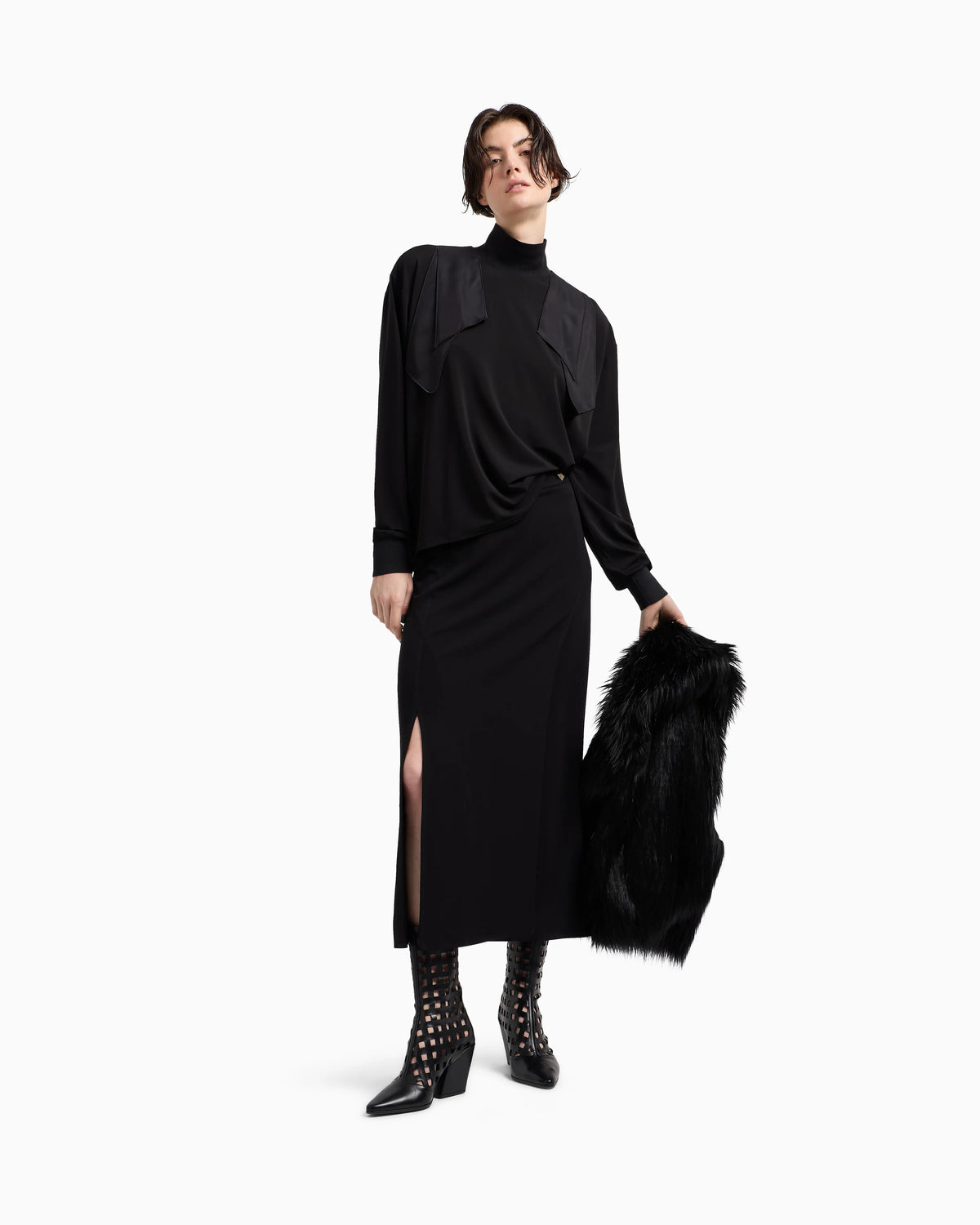 ASV Polygon capsule collection viscose crêpe interlock skirt