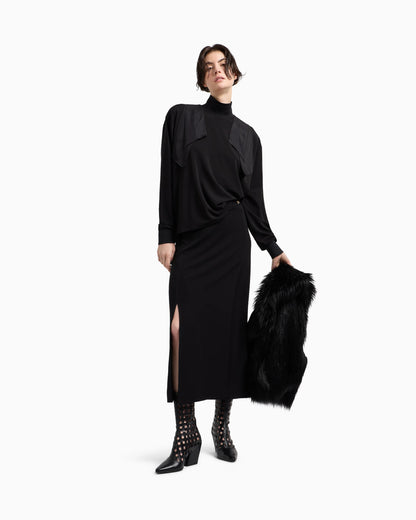 ASV Polygon capsule collection viscose crêpe interlock skirt