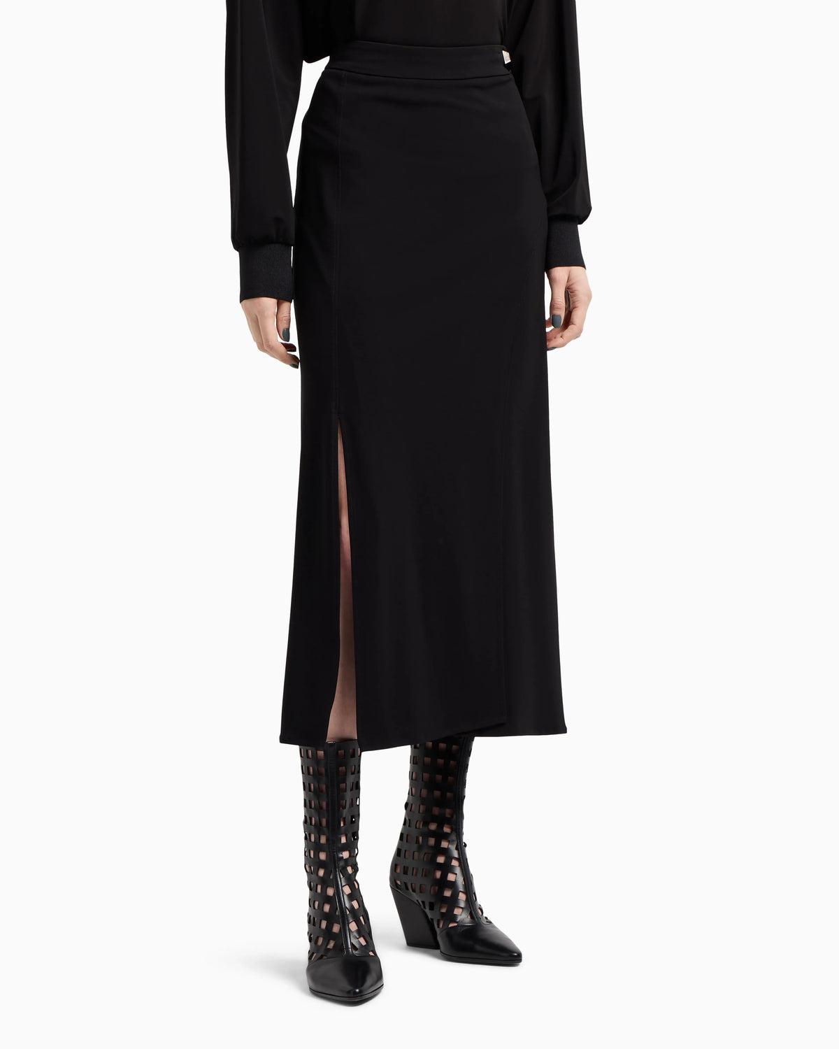 ASV Polygon capsule collection viscose crêpe interlock skirt
