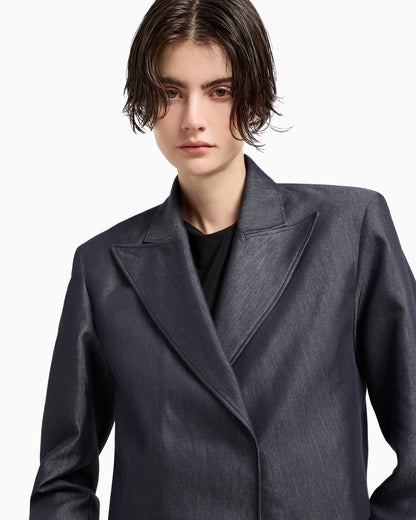 Polygon capsule collection yarn-dyed gabardine bolero
