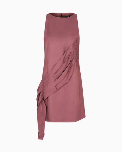 Polygon capsule collection dress with satin-fringed details