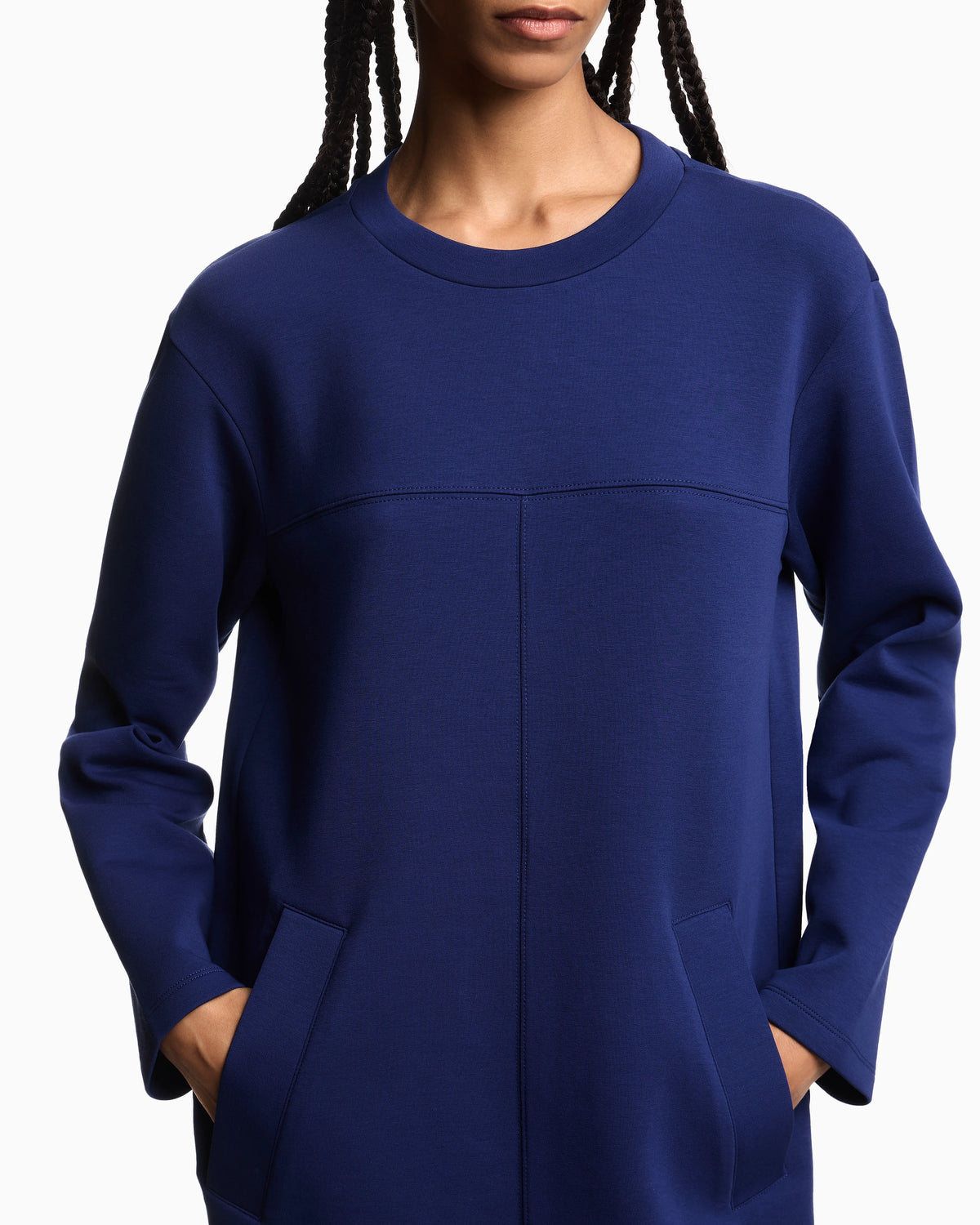 Double jersey crew-neck dress