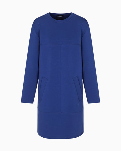 Double jersey crew-neck dress