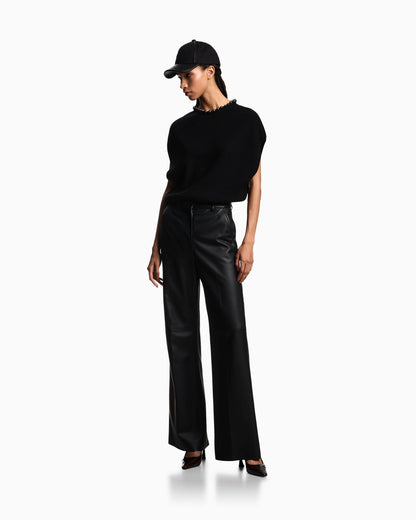 Virgin wool and cashmere top with oversized metal spheres