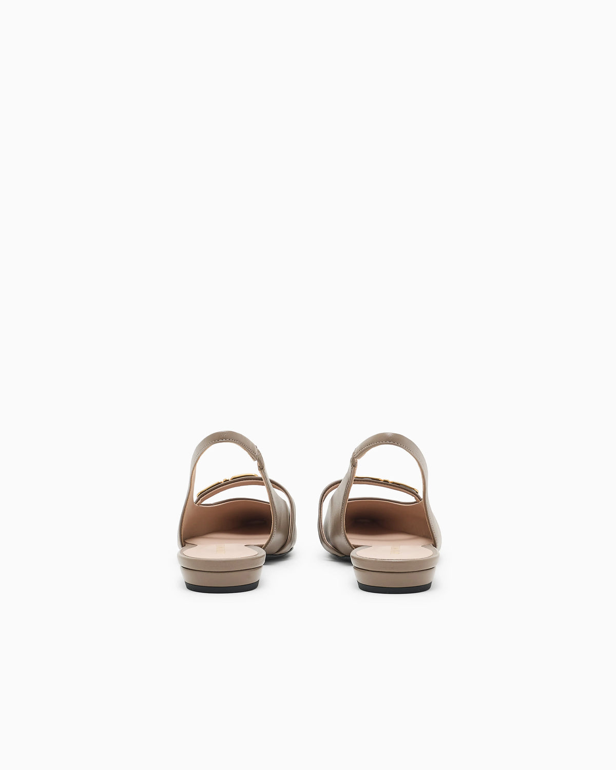 Nappa-leather slingback ballerinas with eagle plate