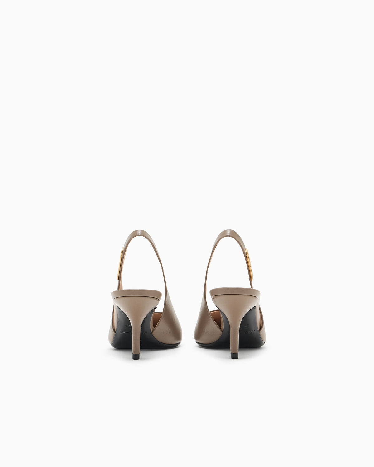 Nappa-leather slingback court shoes with eagle plate