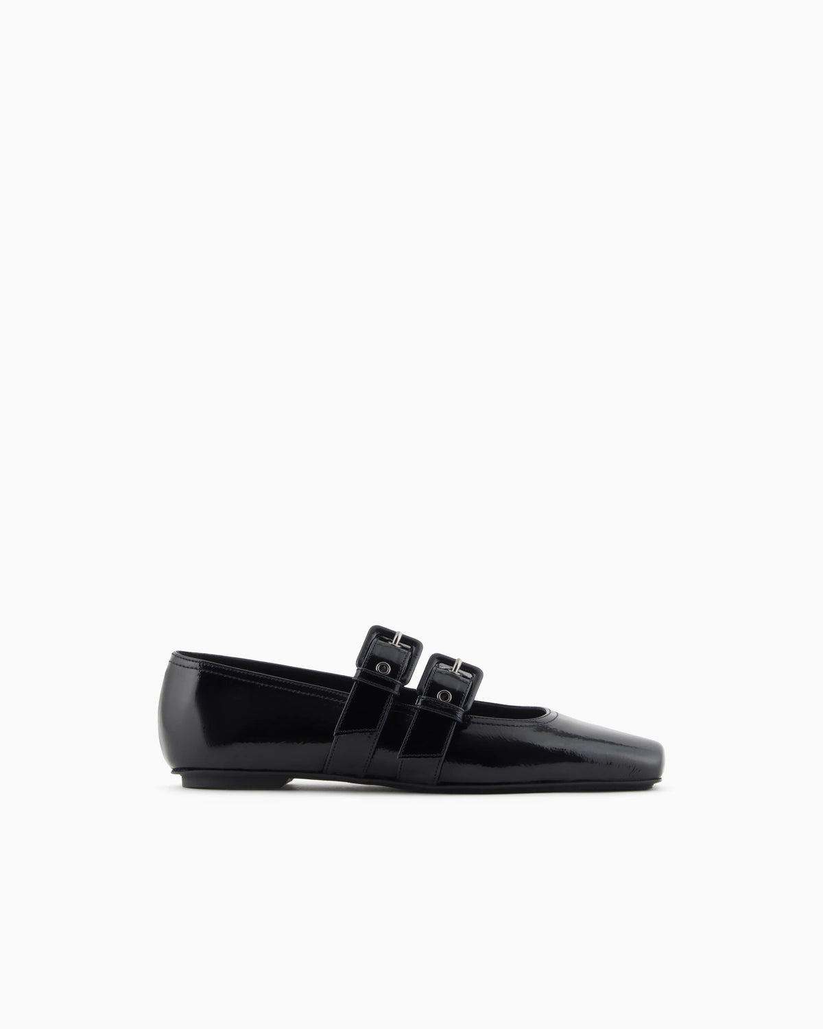 Patent leather ballerinas with double strap