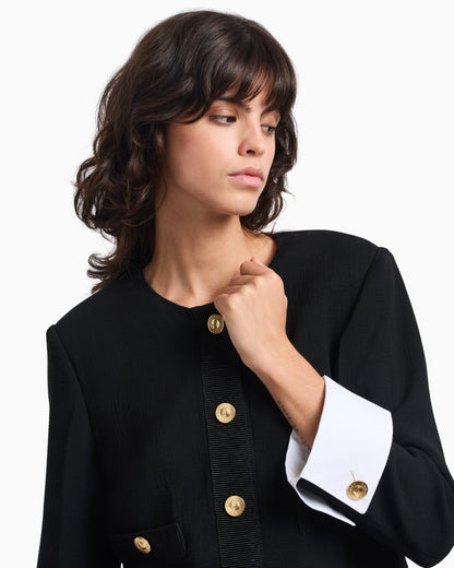 Single-breasted jacket in a virgin-wool blend