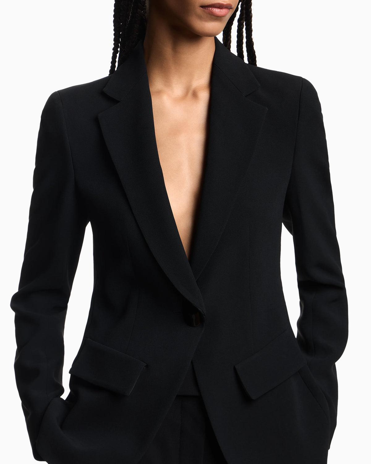 Single-breasted cady crêpe blazer