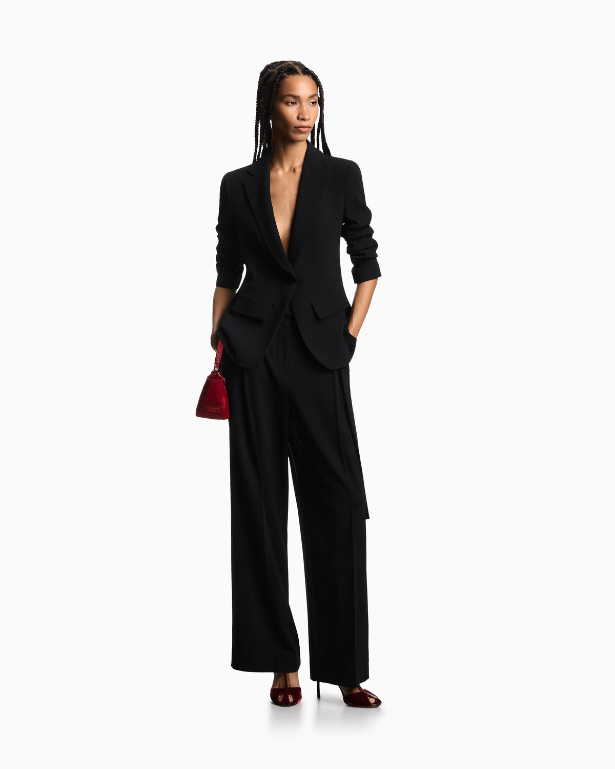 Single-breasted cady crêpe blazer