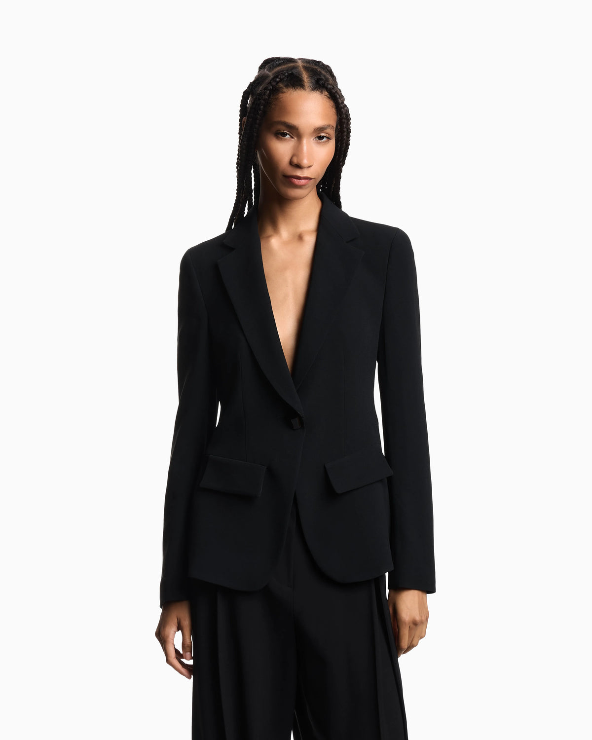 Single-breasted cady crêpe blazer