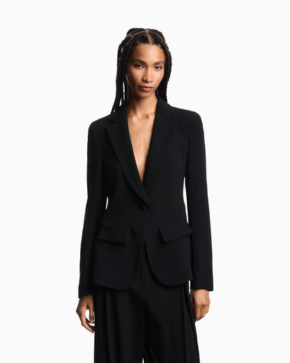 Single-breasted cady crêpe blazer
