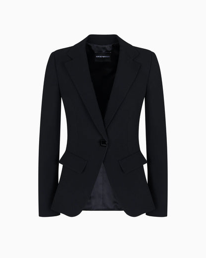 Single-breasted cady crêpe blazer