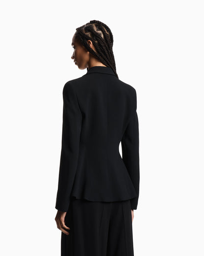 Single-breasted cady crêpe blazer