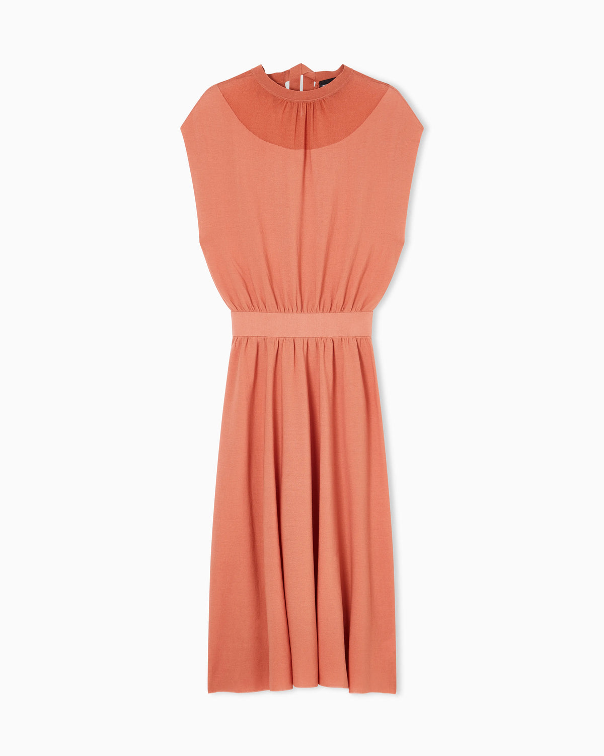 Link-stitch Lyocell-blend dress with yoke