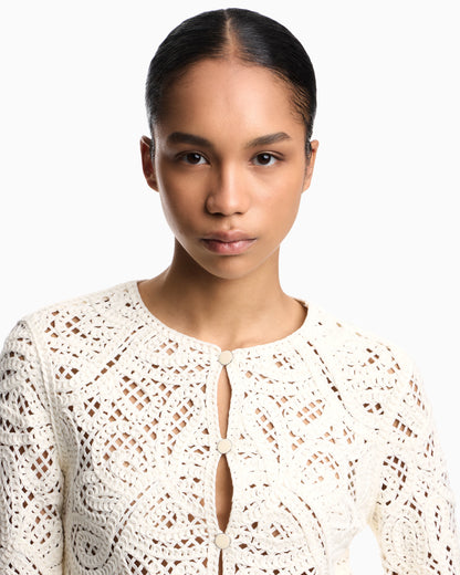 Jacket in macramé-effect Cornely embroidered fabric
