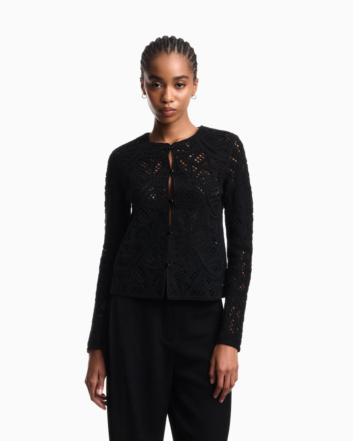 Jacket in macramé-effect Cornely embroidered fabric