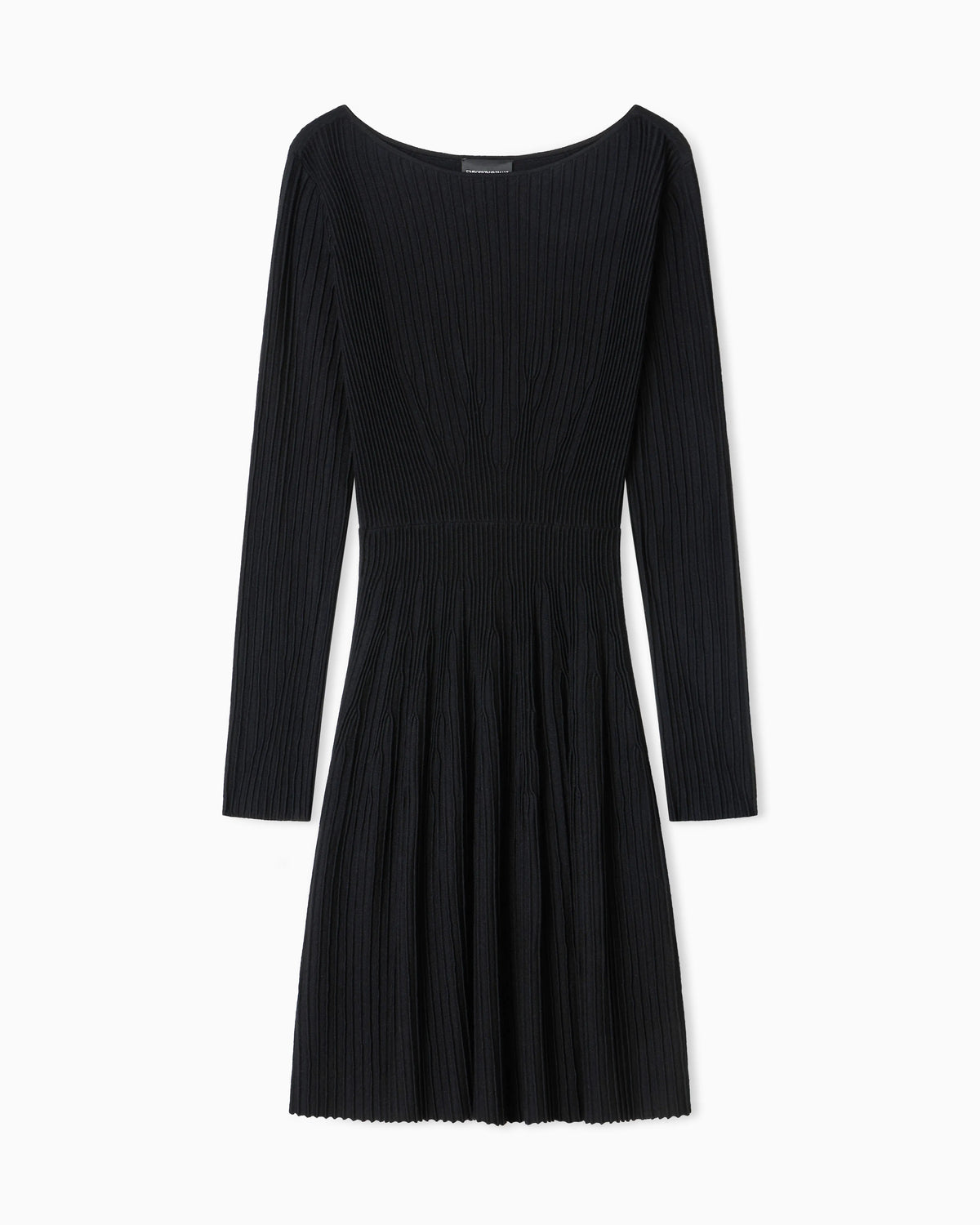 Flared rib-knit dress