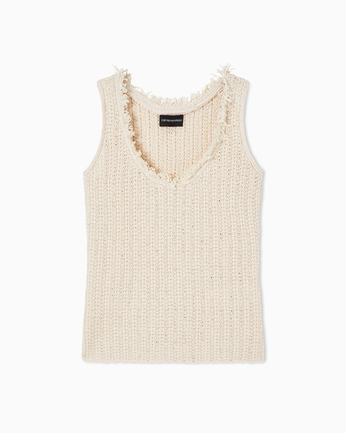 Check-effect knit top