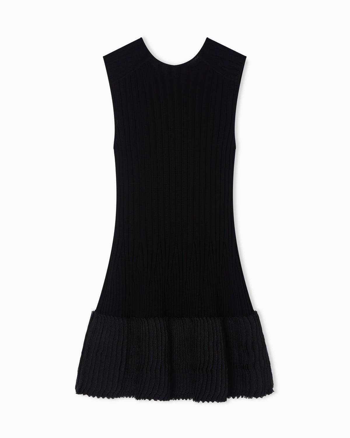 ribbed-knit dress with pleated detail