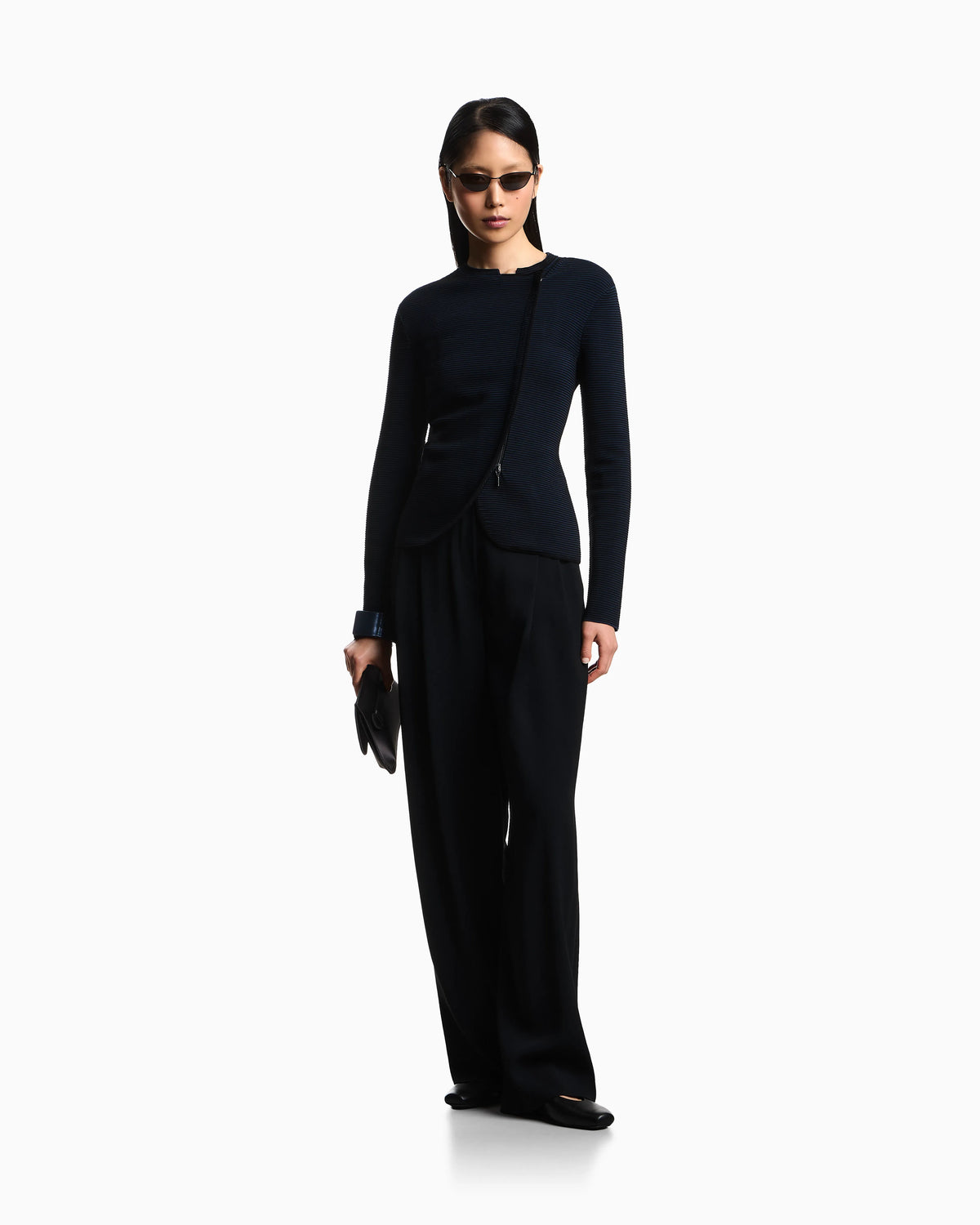 ottoman fabric jacket with off-centre closure