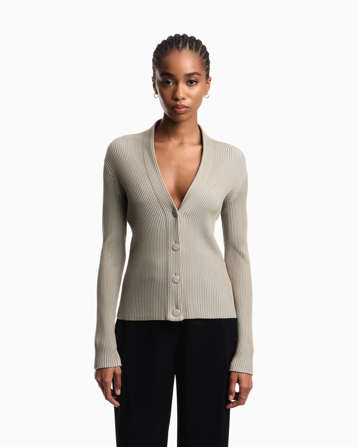 Knit cardigan with a ribbed effect