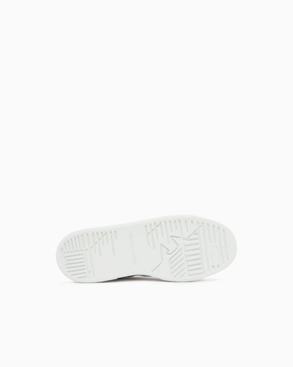 Leather sneakers with gold-coloured details