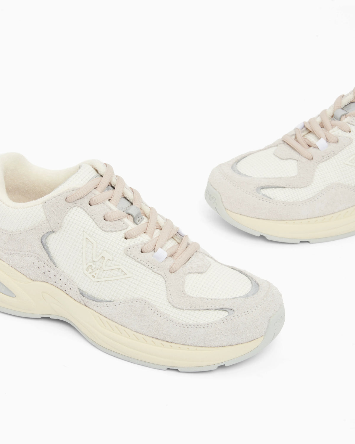 Raffia and suede sneakers