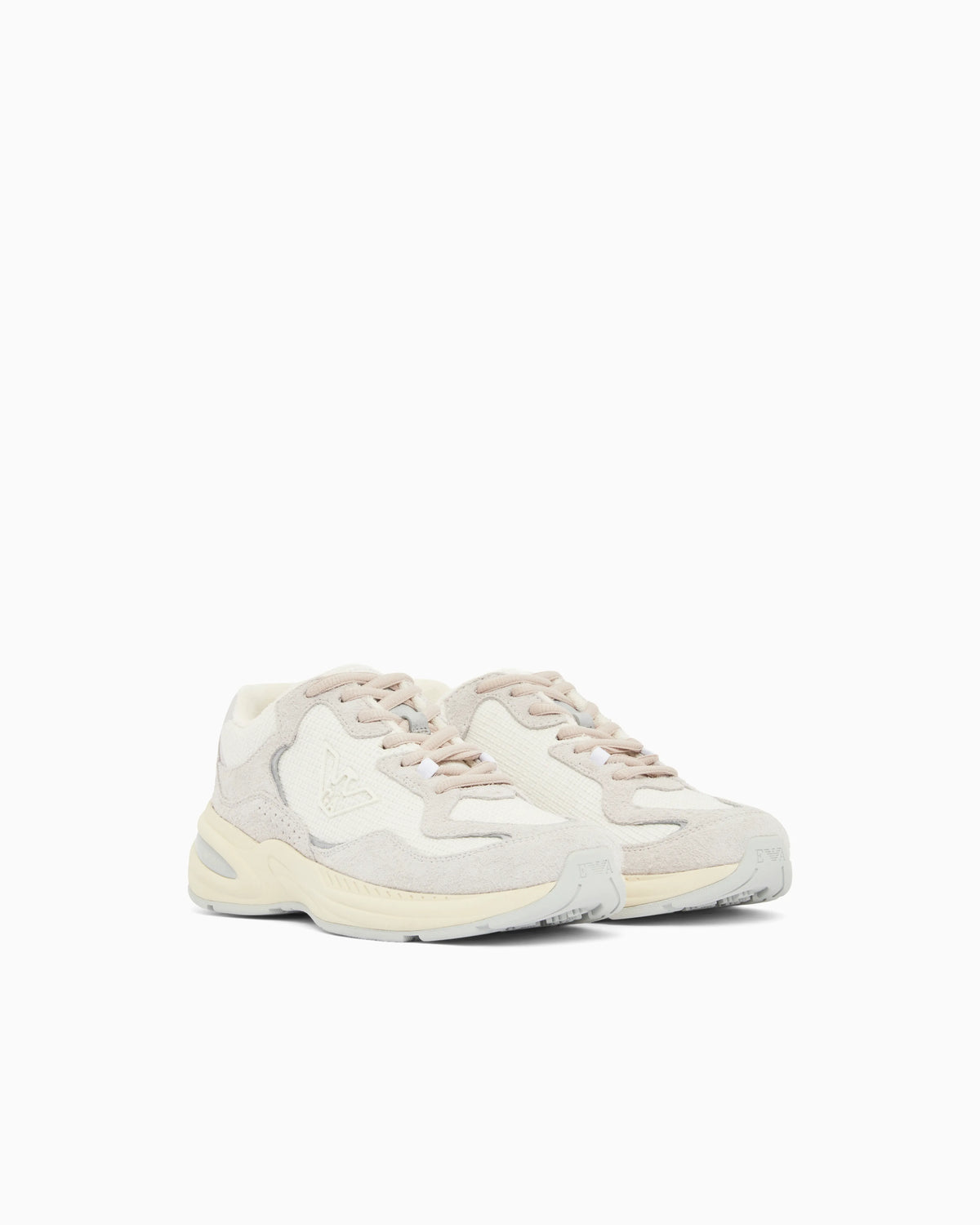 Raffia and suede sneakers