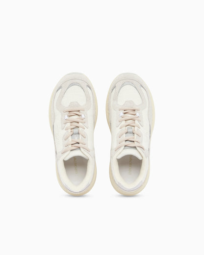 Raffia and suede sneakers