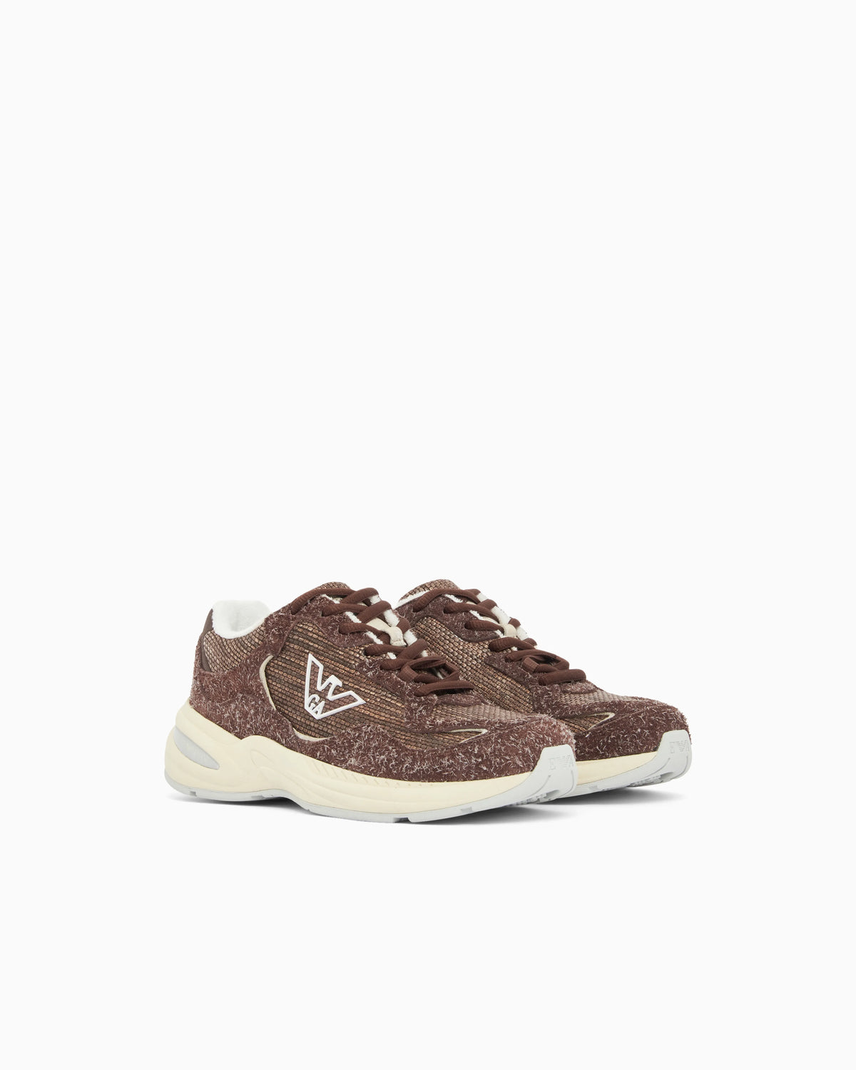 Raffia and suede sneakers