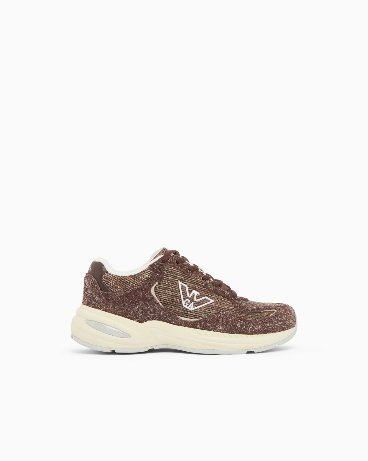 Raffia and suede sneakers