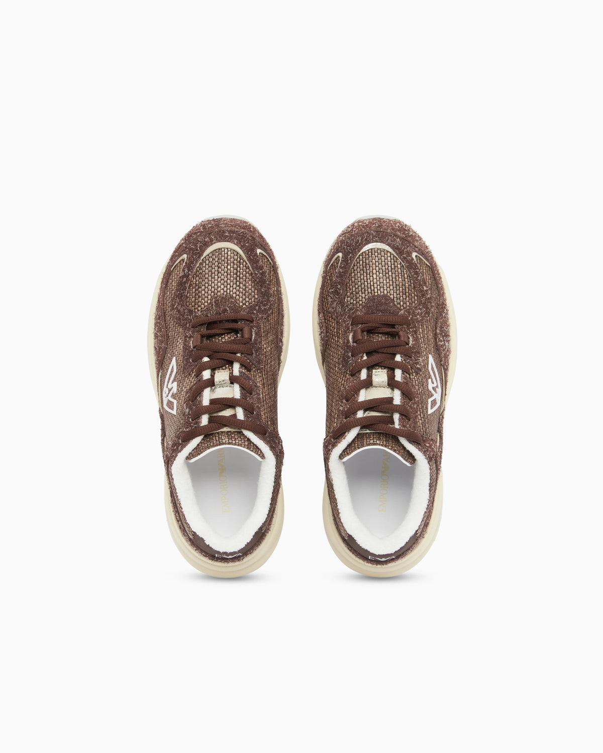 Raffia and suede sneakers
