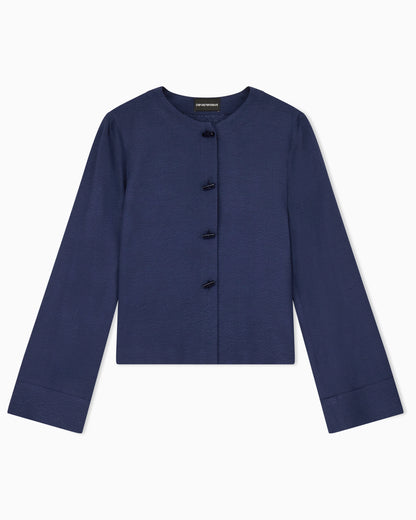 micro leopard spot jacquard fluid fabric shirt