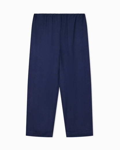 flowing micro leopard spot jacquard trousers