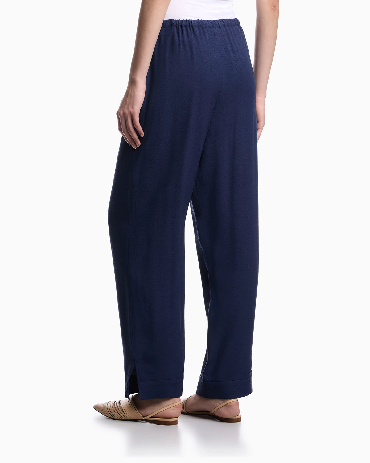 flowing micro leopard spot jacquard trousers