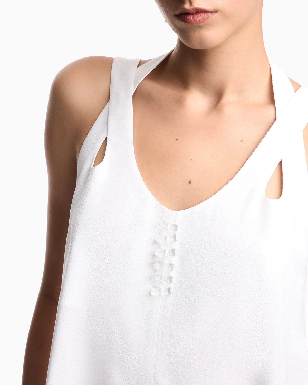 flowing micro leopard spot jacquard top