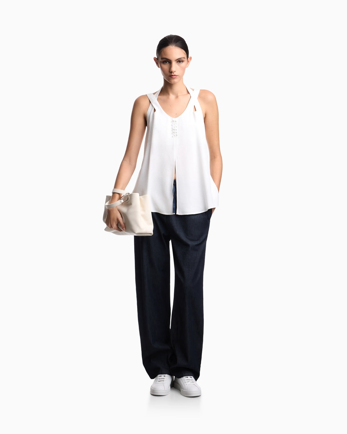 flowing micro leopard spot jacquard top